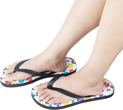 Autism Awareness Puzzle Flip-Flops