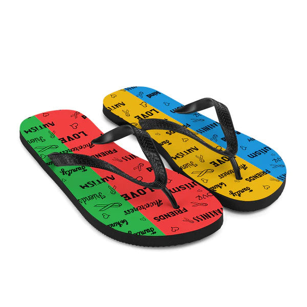 Autism Awareness Be Kind Pattern Flip-Flops