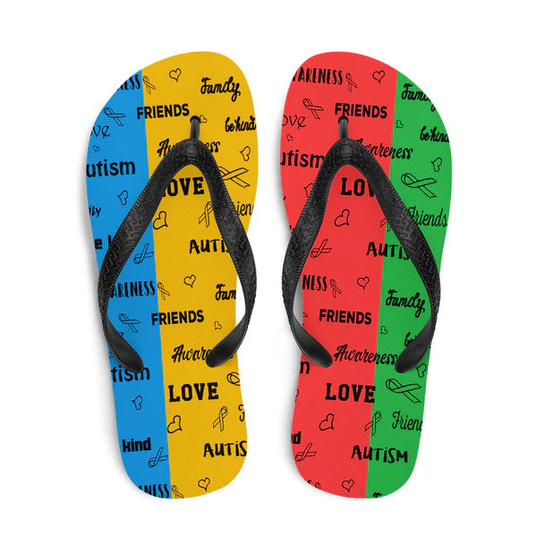 Autism Awareness Be Kind Pattern Flip-Flops