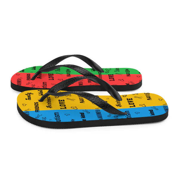 Autism Awareness Be Kind Pattern Flip-Flops