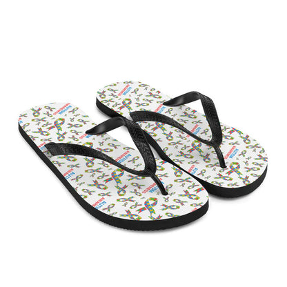 Autism Awareness Ribbon Pattern Flip-Flops