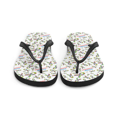 Autism Awareness Ribbon Pattern Flip-Flops