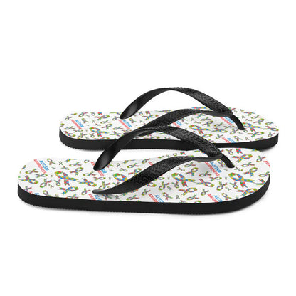 Autism Awareness Ribbon Pattern Flip-Flops