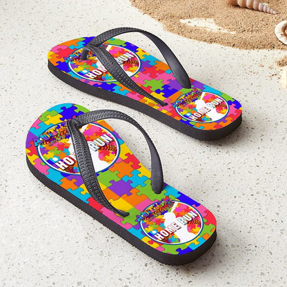 Autism Awareness Baseball Flip Flops