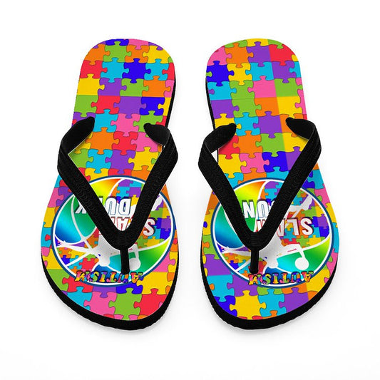 Autism Awareness Basketball Flip Flops