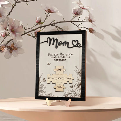 Personalized Unique Autism Mom Puzzle Sign Gift from Kids Husband