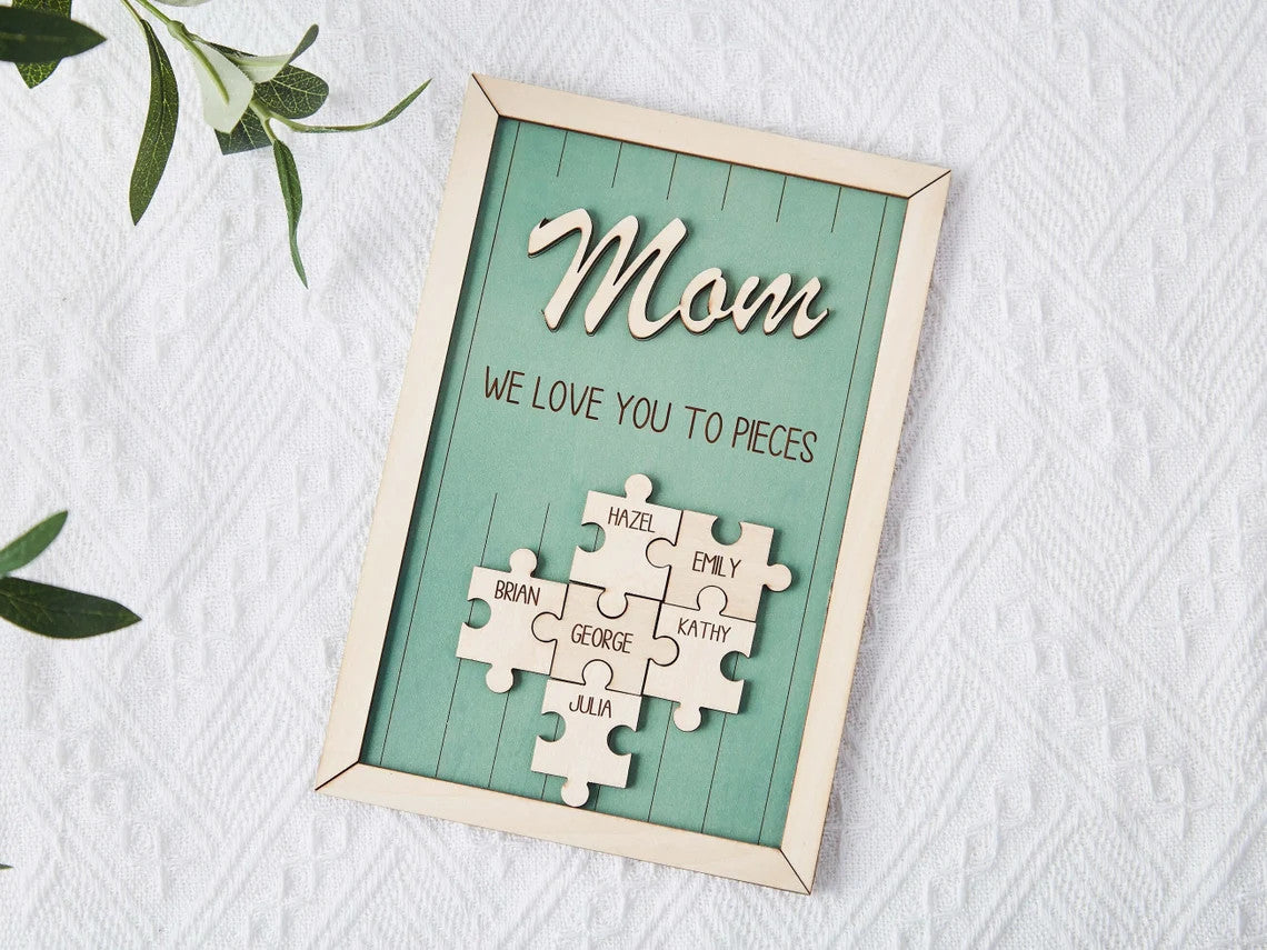 Custom Gifts For Mom, Mother's Day Puzzle Plaque, Father's Day Puzzle Sign, Grandparent Gifts