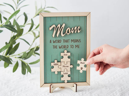 Custom Gifts For Mom, Mother's Day Puzzle Plaque, Father's Day Puzzle Sign, Grandparent Gifts