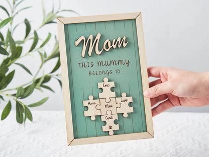 Custom Gifts For Mom, Mother's Day Puzzle Plaque, Father's Day Puzzle Sign, Grandparent Gifts