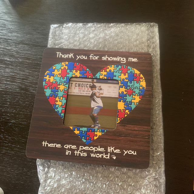 Customized Autism Awareness, I Love You To Pieces, Autism Puzzle, Autism Picture Frame Heart