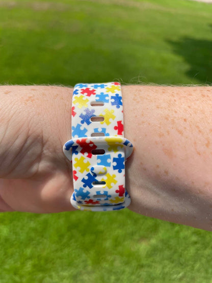 Autism Puzzle Piece Watch Band Compatible with Apple Watch Samsung Garmin