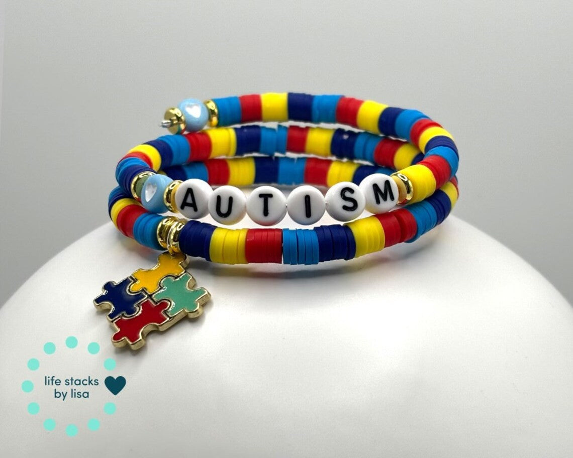 Autism Awareness Puzzle Shape Bracelet