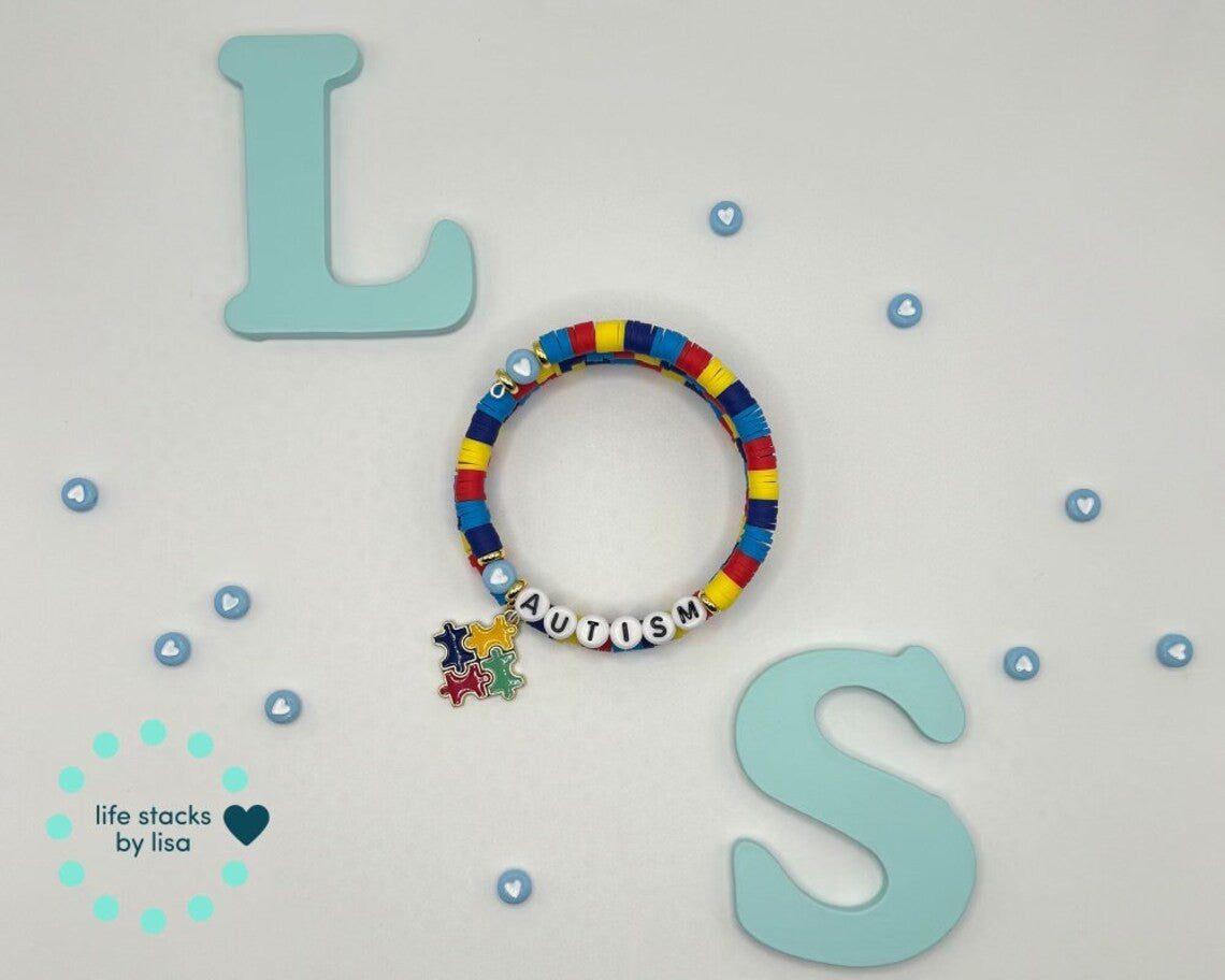 Autism Awareness Puzzle Shape Bracelet