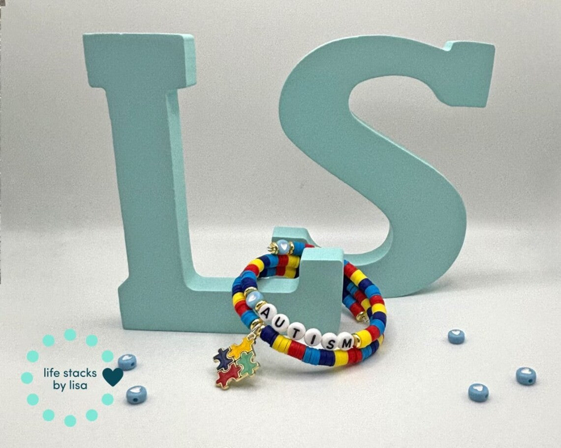 Autism Awareness Puzzle Shape Bracelet