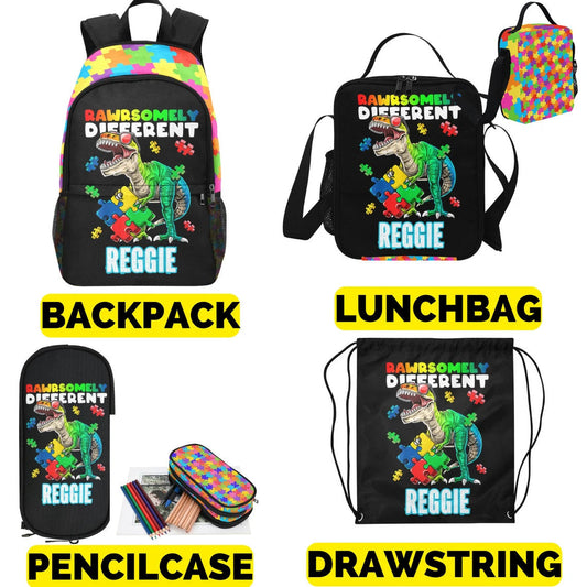 Rawrsomely Different Backpack for Autistic Kids - Boys Autism Backpack - Girls Bag for Autistic Daughter Or Son