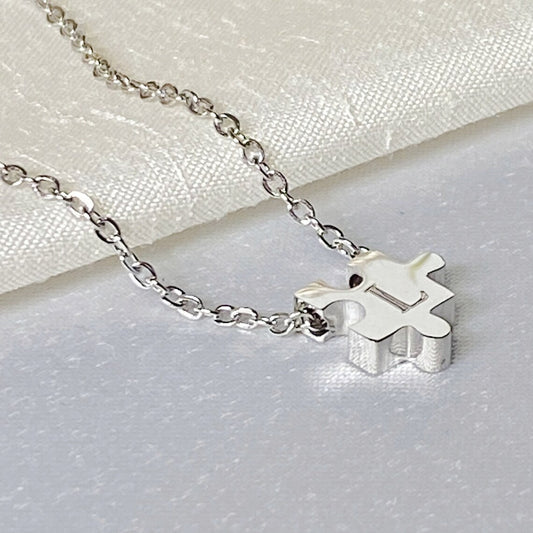 Personalized Autism awareness puzzle piece necklace,