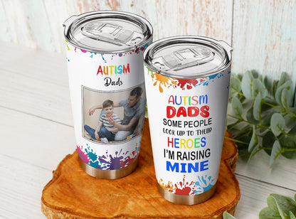 Personalized Autism Awareness Dads Tumbler - Father's Day Gift Idea for Dads