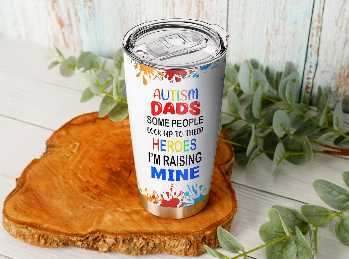 Personalized Autism Awareness Dads Tumbler - Father's Day Gift Idea for Dads