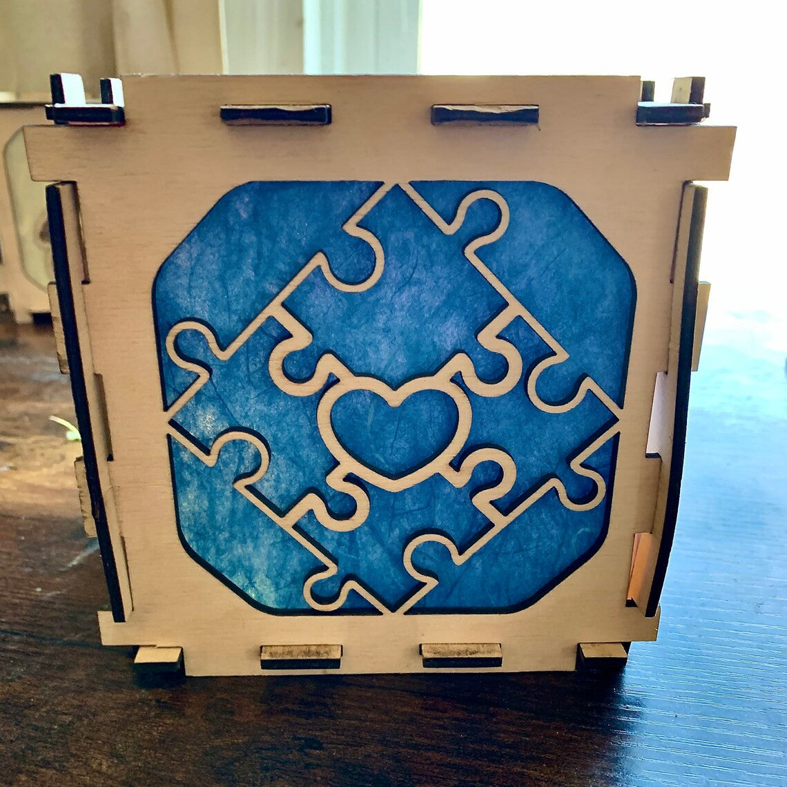 Autism Awareness Paper Lantern, Autism Awareness Night Light, Light Box, Puzzle Piece Light