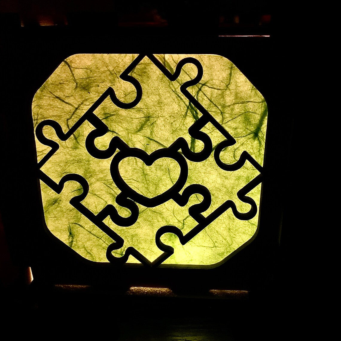Autism Awareness Paper Lantern, Autism Awareness Night Light, Light Box, Puzzle Piece Light
