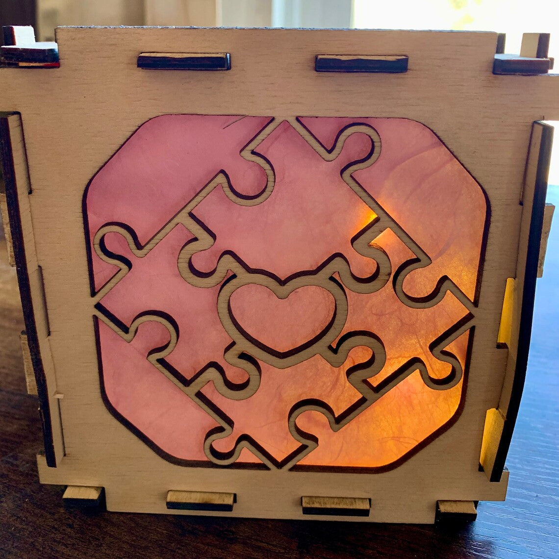 Autism Awareness Paper Lantern, Autism Awareness Night Light, Light Box, Puzzle Piece Light