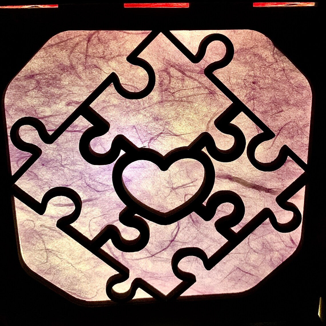 Autism Awareness Paper Lantern, Autism Awareness Night Light, Light Box, Puzzle Piece Light