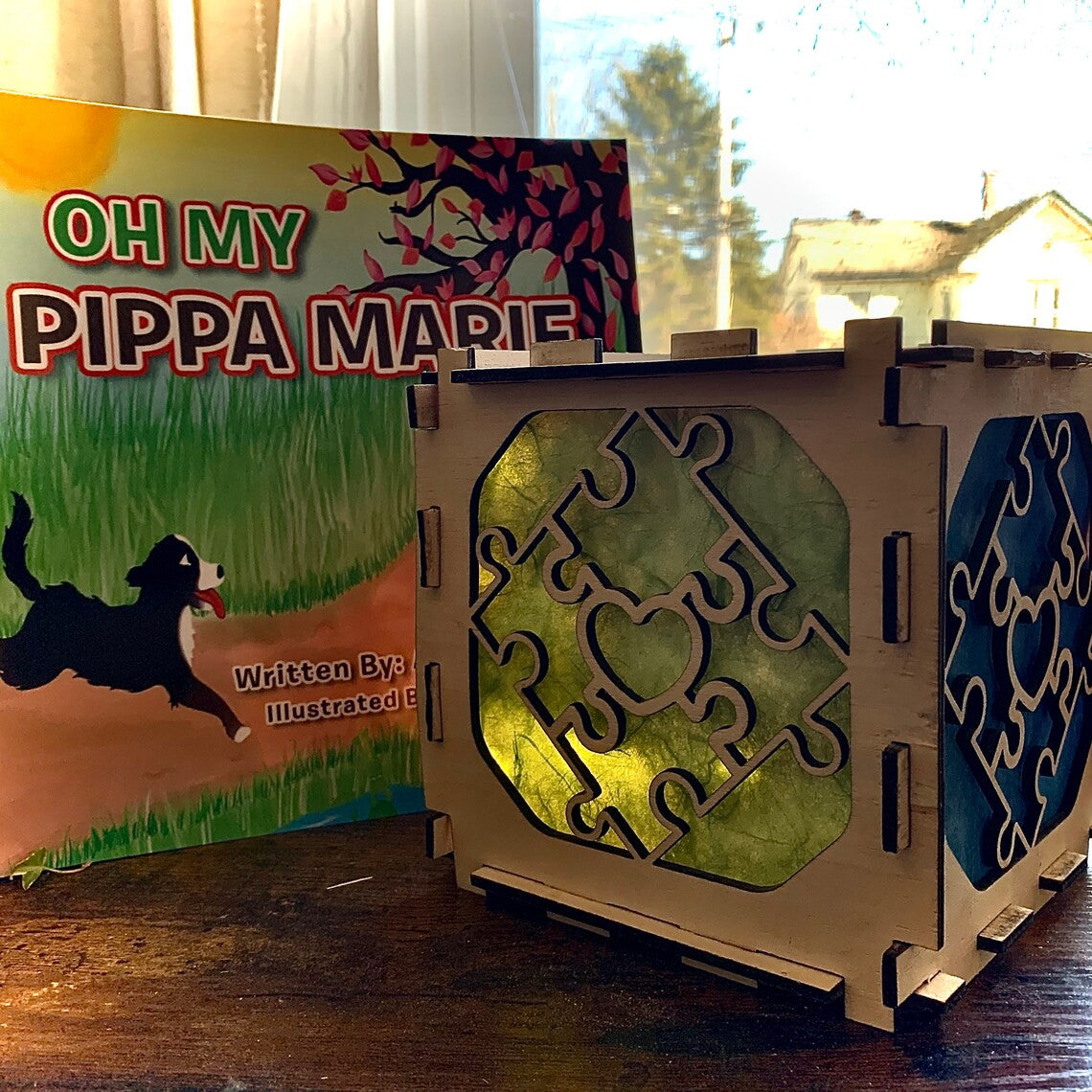 Autism Awareness Paper Lantern, Autism Awareness Night Light, Light Box, Puzzle Piece Light