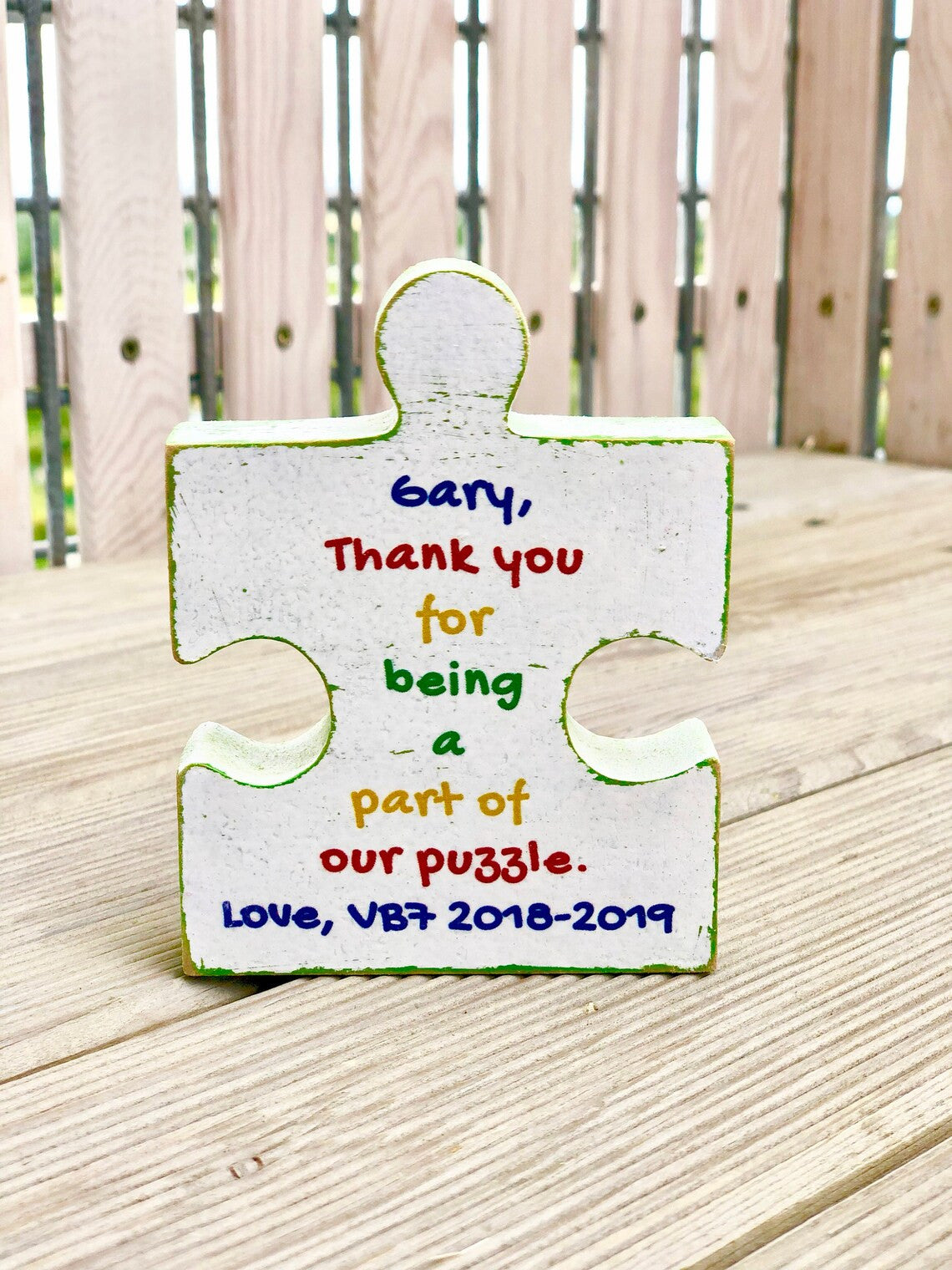 Personalised Autism Teacher Appreciation Wooden Gift,Thank you Puzzle Piece