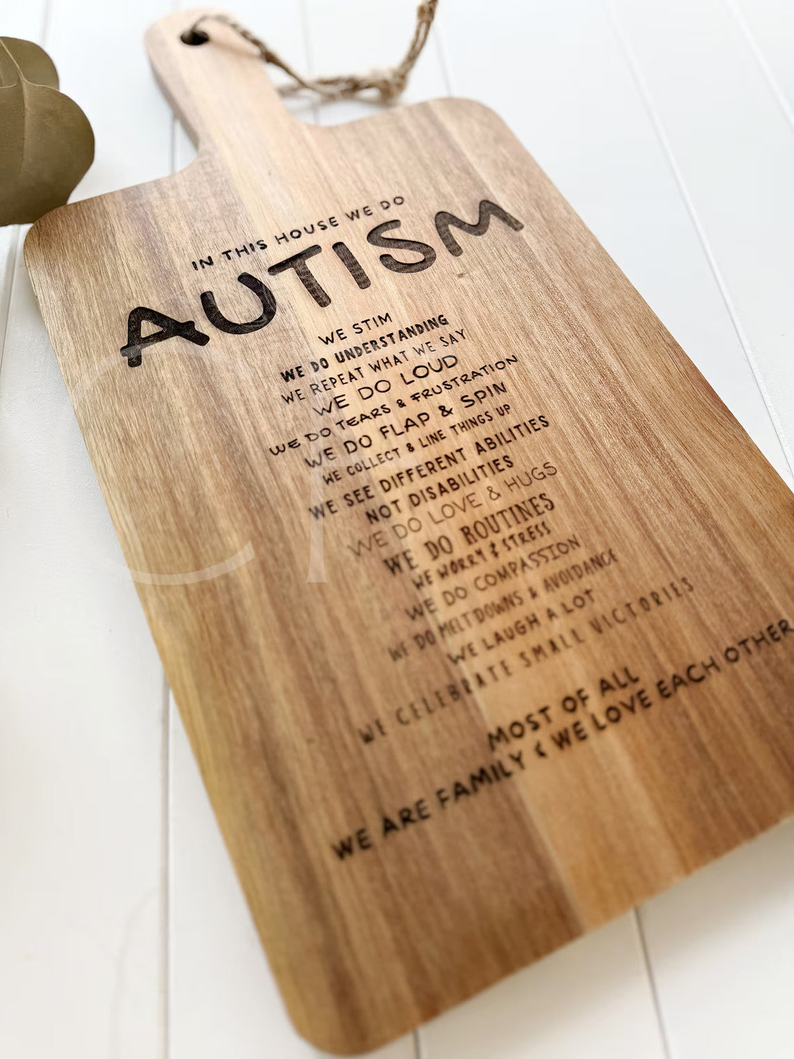 In This House We Do Autism Board Sign | Autism Mom, Autism Awareness Acceptance, Engraved Cutting Board, Family Sign, Home Decor