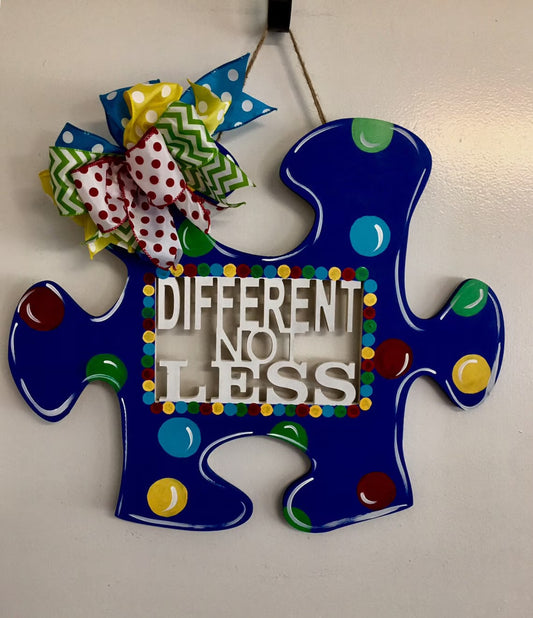 Autism Sign, Door Hanger, Wall Decor, Personalized Gifts, Wreath, Welcome Sign, Puzzles