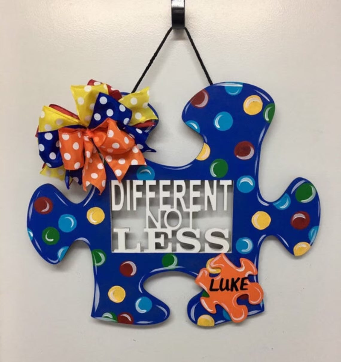 Autism Sign, Door Hanger, Wall Decor, Personalized Gifts, Wreath, Welcome Sign, Puzzles