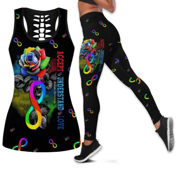 Autism Accept Understand Love Tank Top And Leggings Set