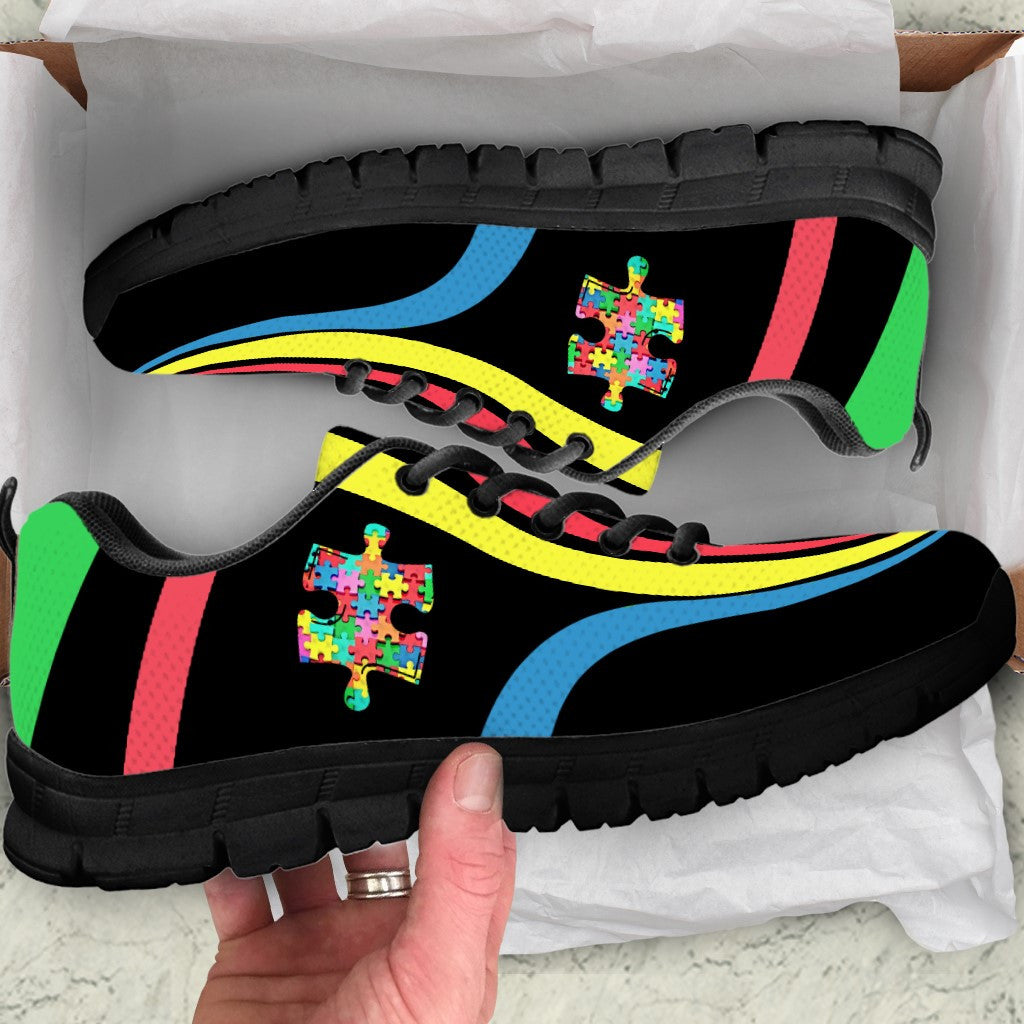 Colorful Puzzle Autism Fitness Sneakers Shoes