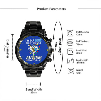 Personalized Autism Awareness Watch, I Wear Blue For My Son, Grandson, Daughter, Autism Dad Gift, Autism Puzzle Watch