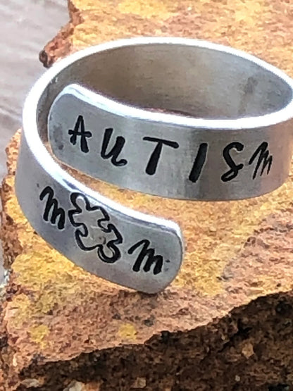 Autism Mom/Mum wrap ring,