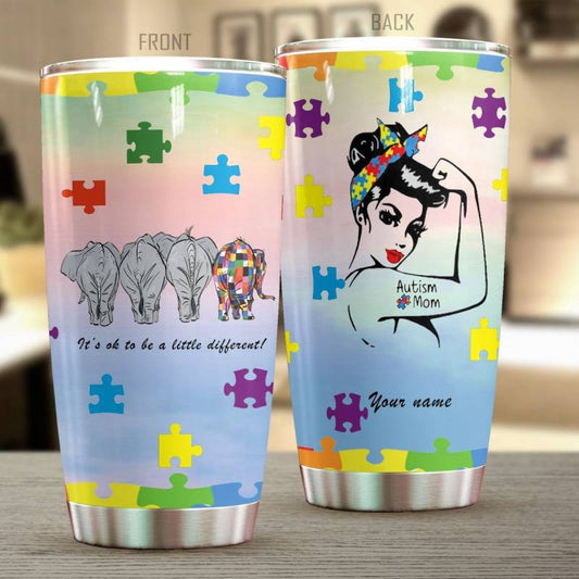 Autism Mom Tumbler It's Ok To Be A Little Different Tumbler