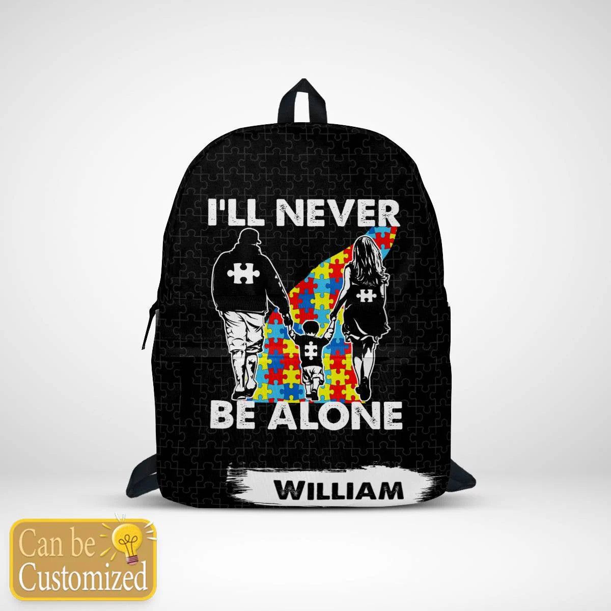 Personalized Autism Backpack : I'll Never Be Alone ( Family )