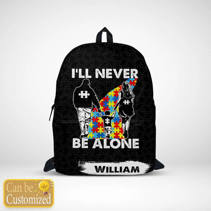 Personalized Autism Backpack : I'll Never Be Alone ( Family )