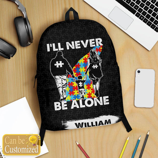 Personalized Autism Backpack : I'll Never Be Alone ( Family )