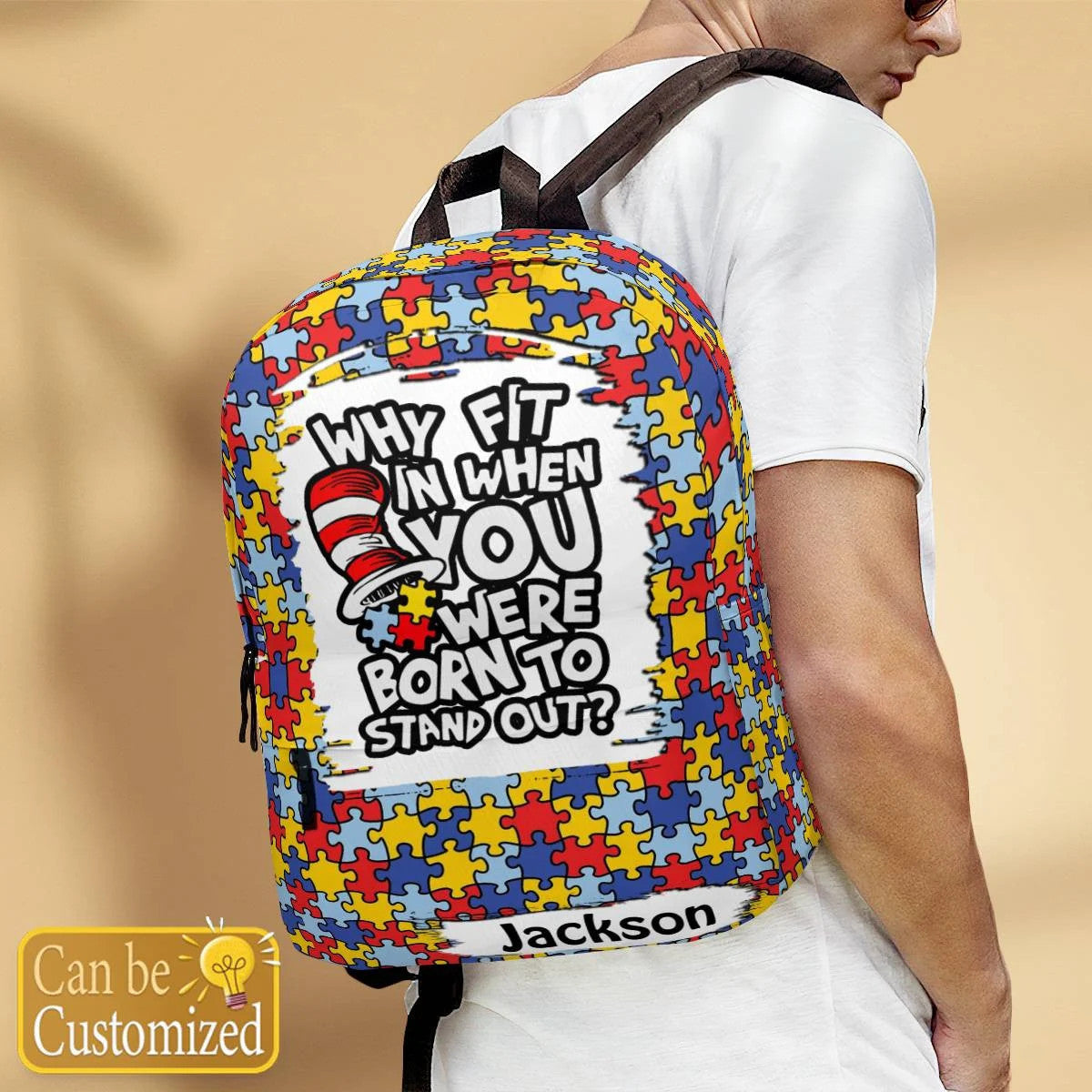 Personalized Autism Backpack : Why fit in when you are born to stand out