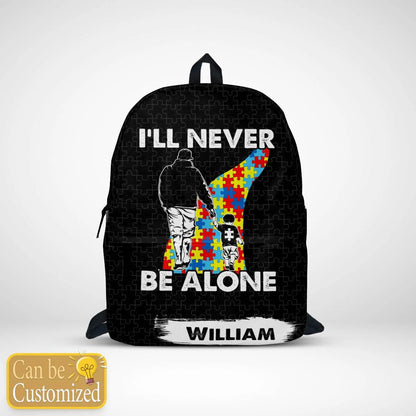 Personalized Autism Backpack : I'll Never Be Alone