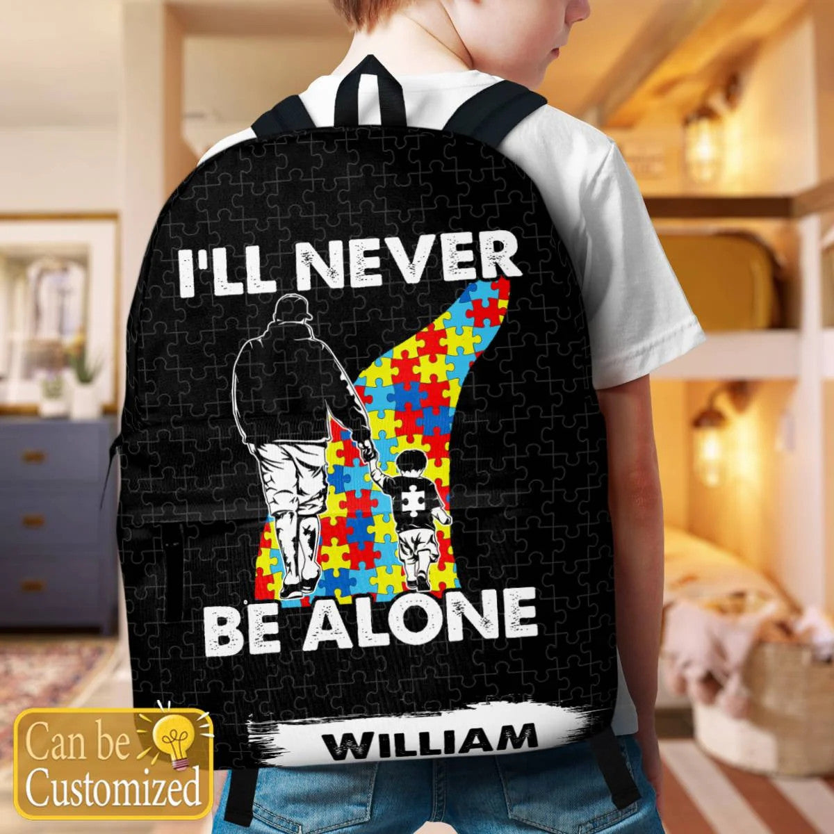 Personalized Autism Backpack : I'll Never Be Alone