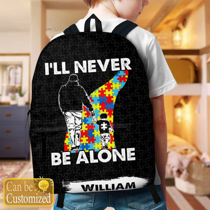 Personalized Autism Backpack : I'll Never Be Alone