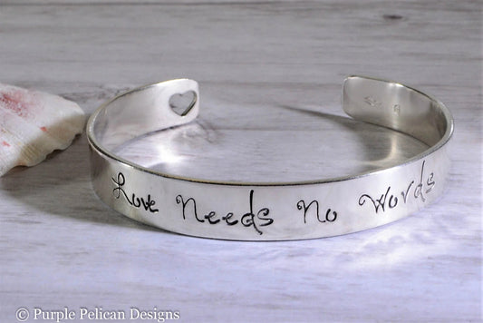 Love Needs No Words Autism Awareness Cuff Bracelet