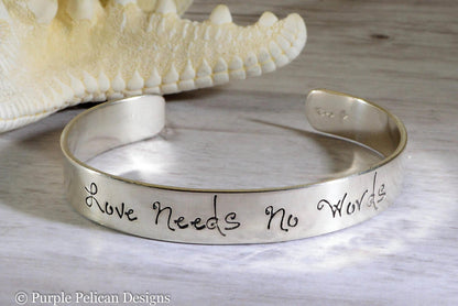 Love Needs No Words Autism Awareness Cuff Bracelet