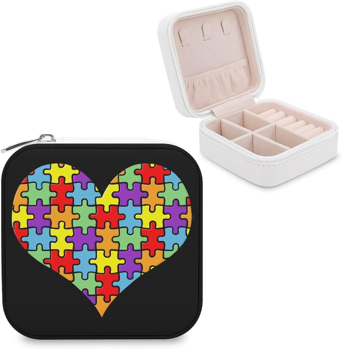 Autism Awareness Heart Travel Jewelry Box