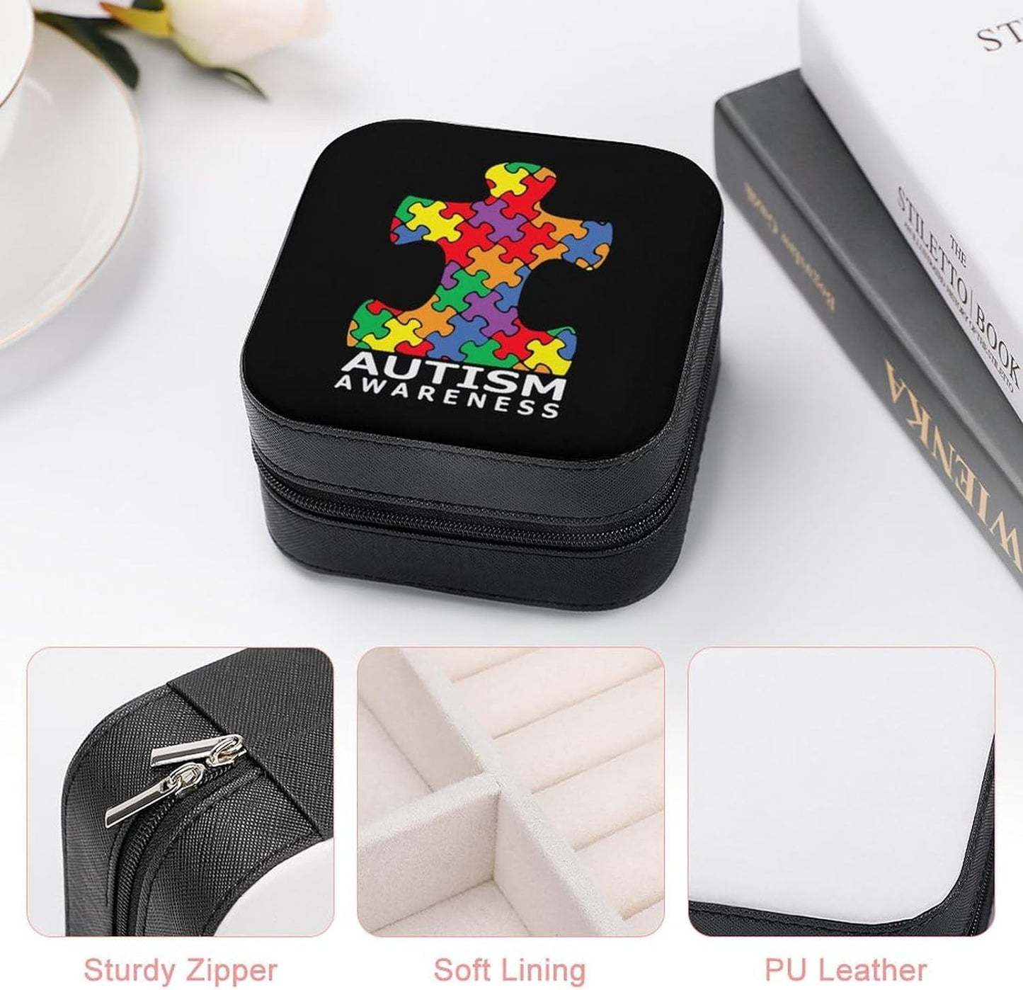 Autism Awareness Puzzle Piece Jewelry Organizer Box