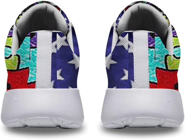 Autism Awareness Accept Understand Love White Flag Lightweight Sneakers