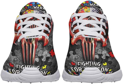 Autism Awareness Autism Warrior Fighting for My Son Lightweight Sneakers