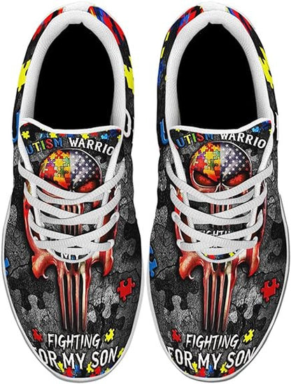 Autism Awareness Autism Warrior Fighting for My Son Lightweight Sneakers